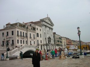 Laurel with the Pieta in the background